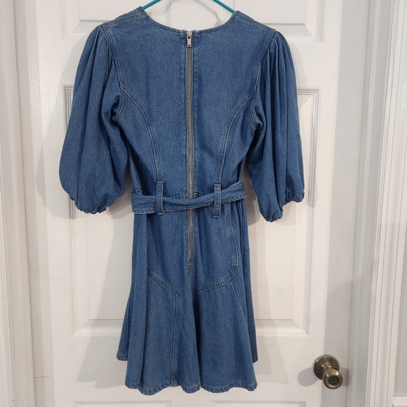7 For All Mankind Blue Denim Mini Dress - Picture 11 of 16